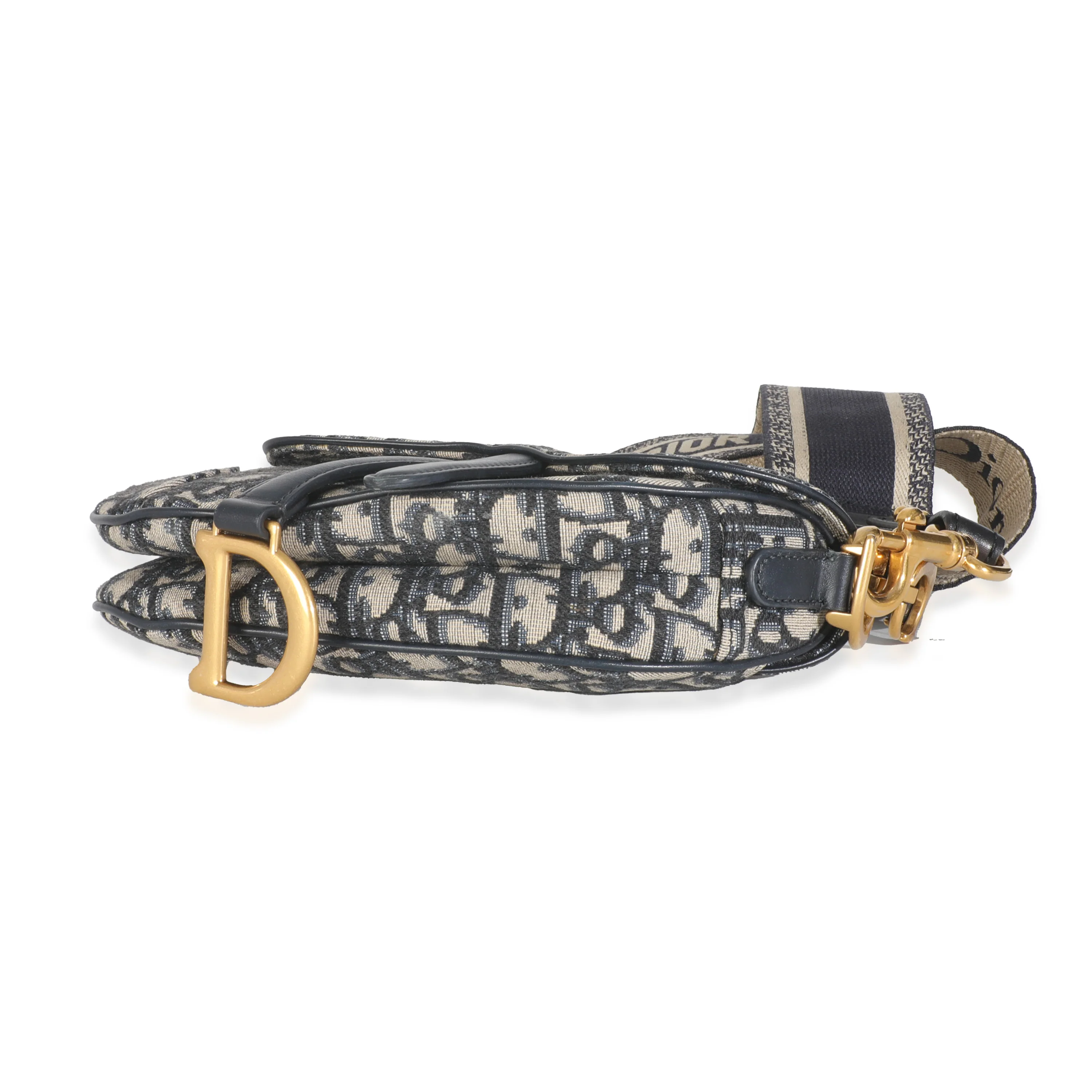 Blue Jacquard Oblique Mini Saddle Bag - Image 7