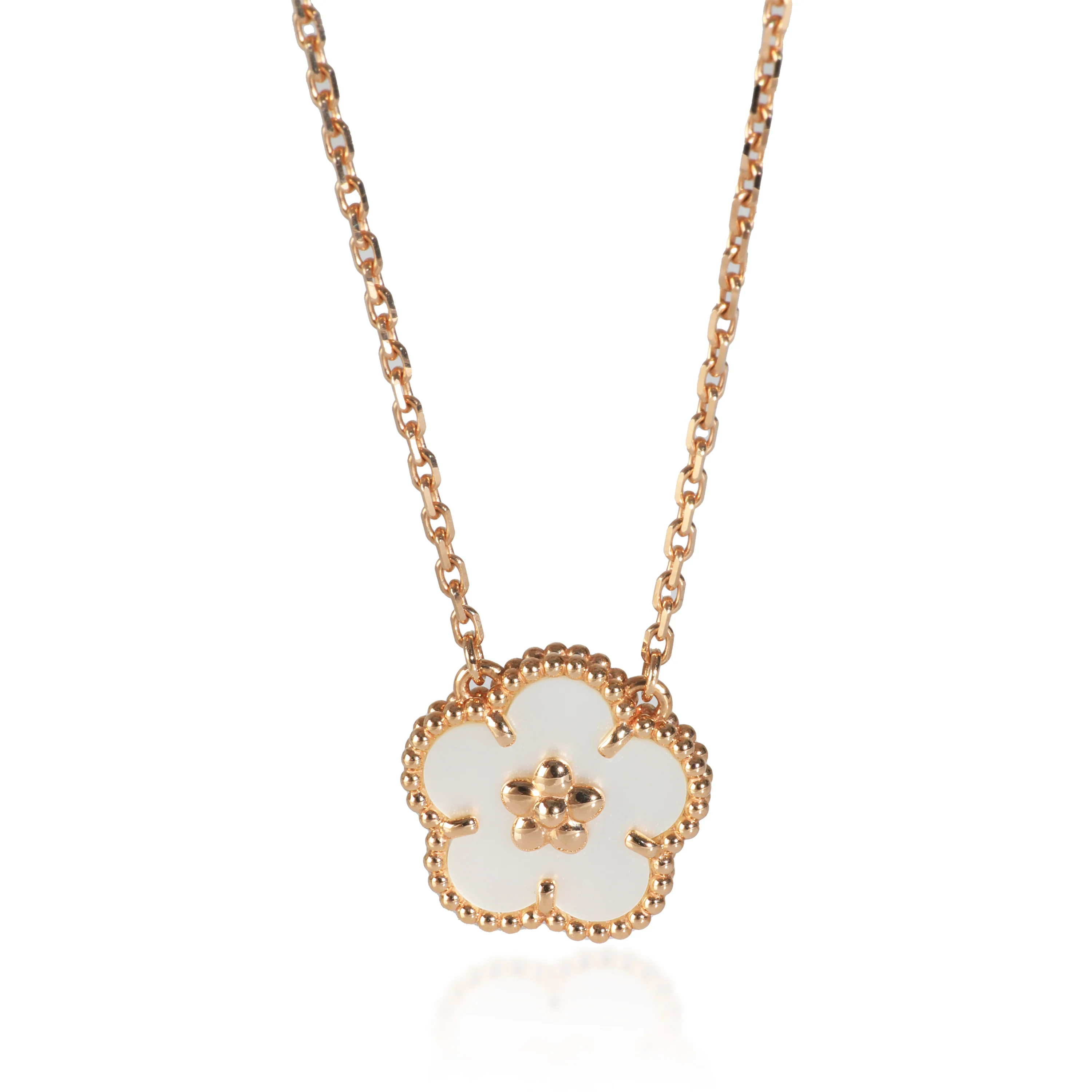 Rose Gold Mother Of Pearl Lucky Spring Plum Blossom Pendant