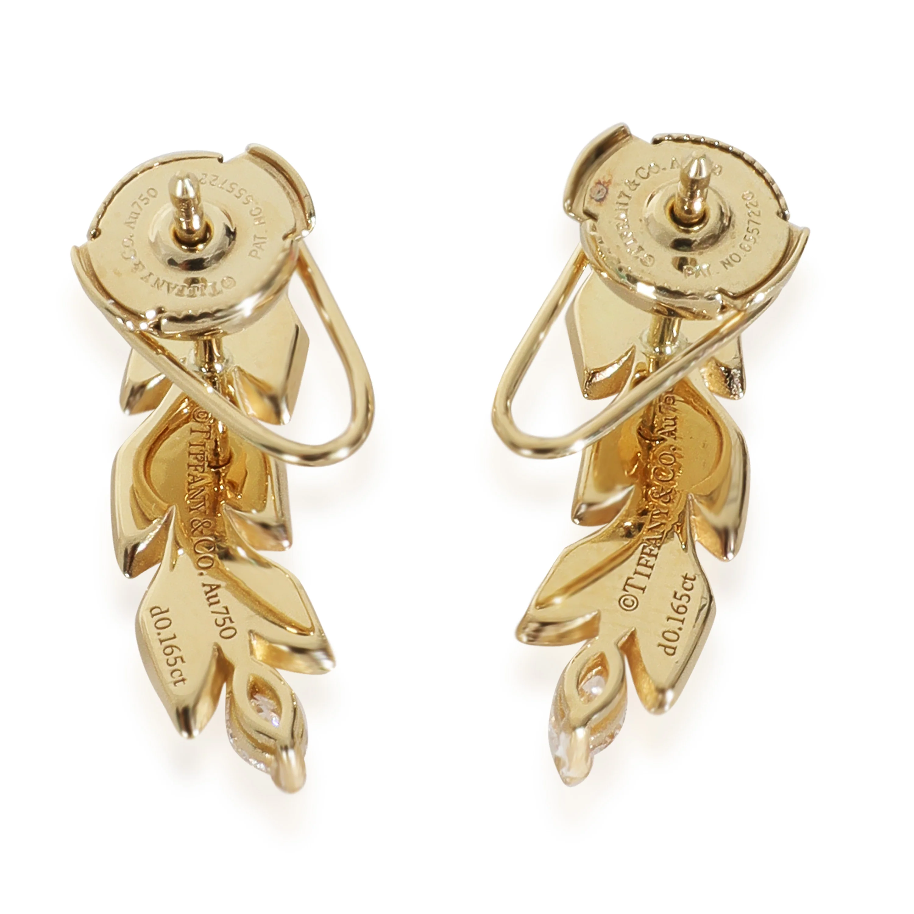 Yellow Gold Diamond Victoria Earrings - Image 3