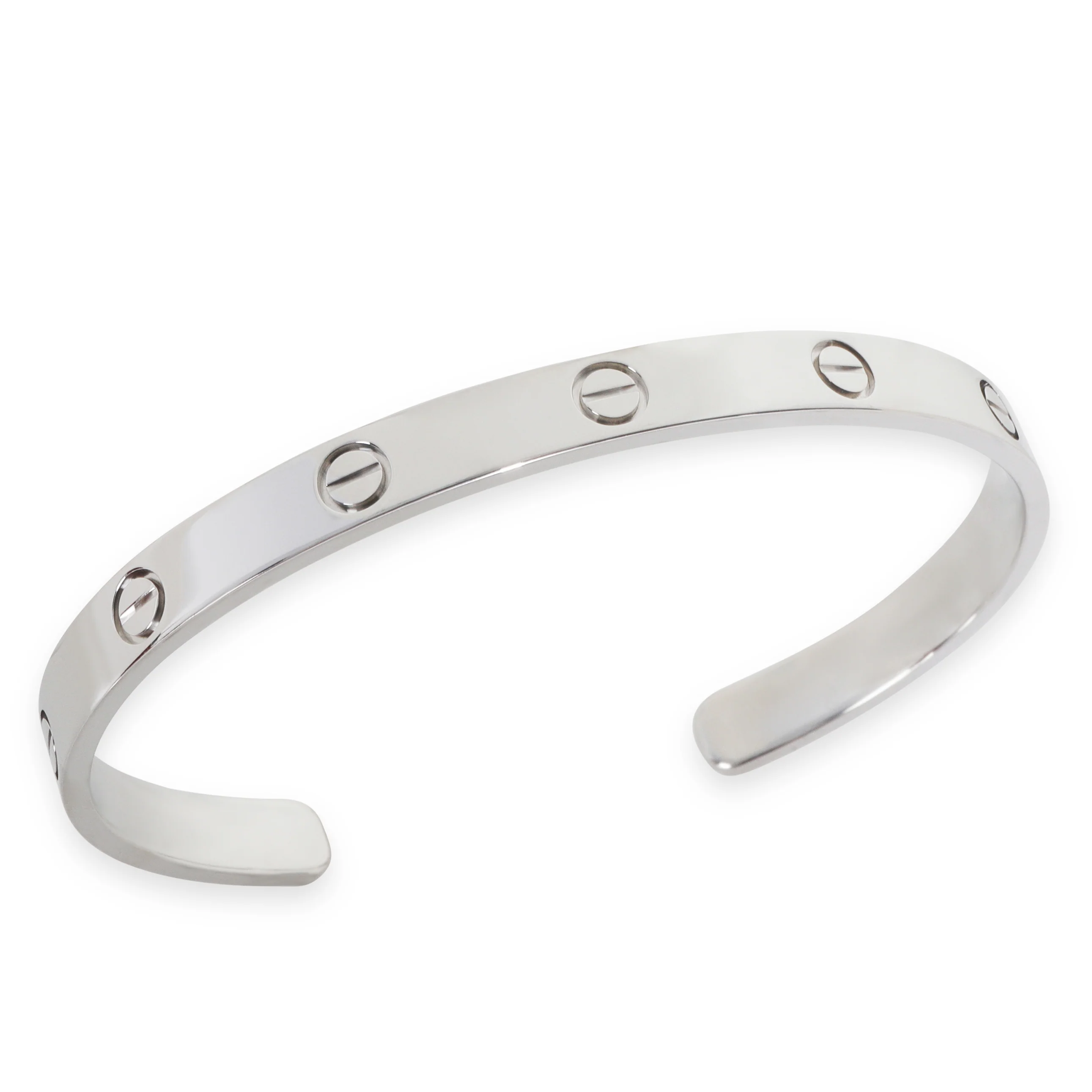 White Gold  Love Cuff Bracelet - Image 6