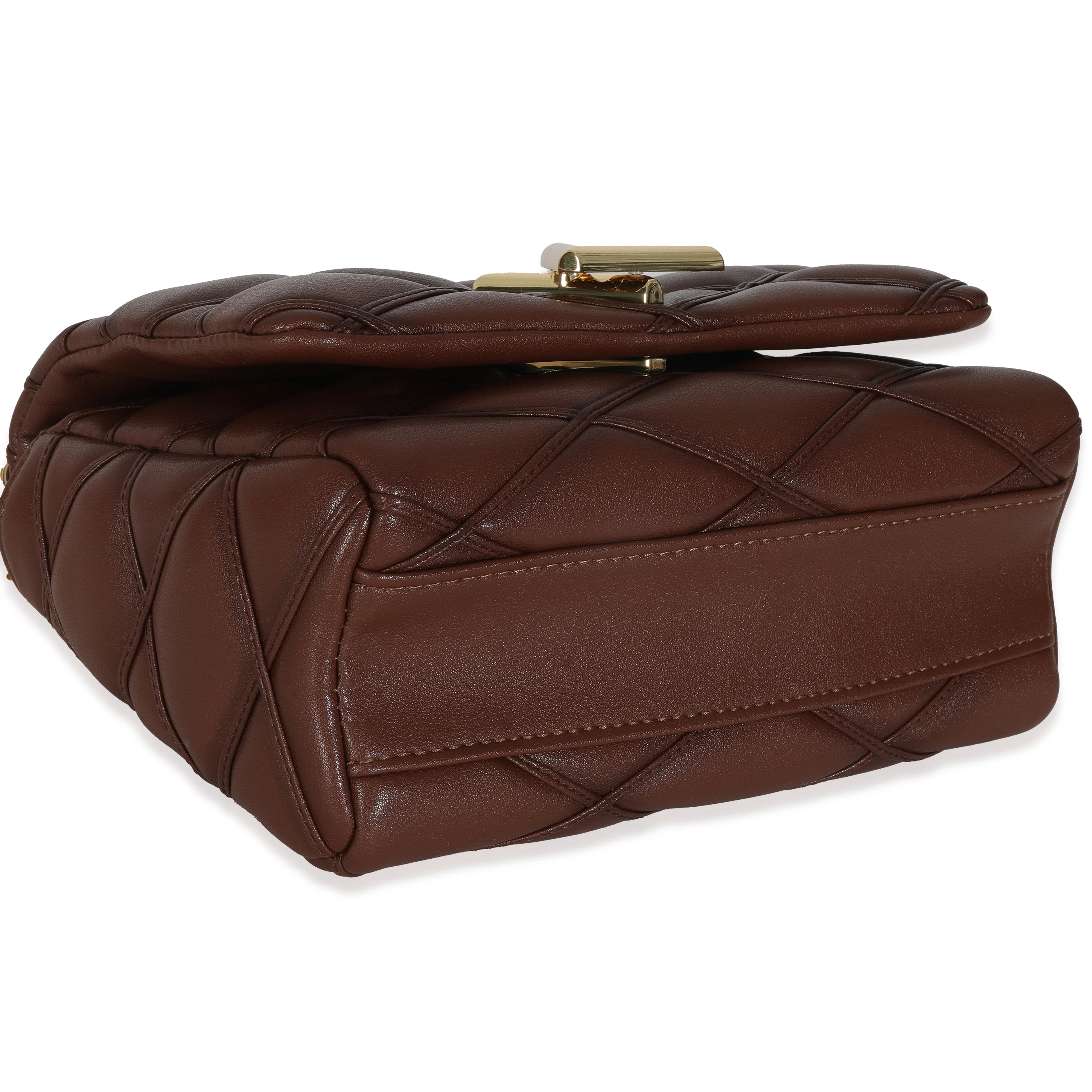 Tan Lambskin Malletage GO-14 MM Top Handle - Image 6