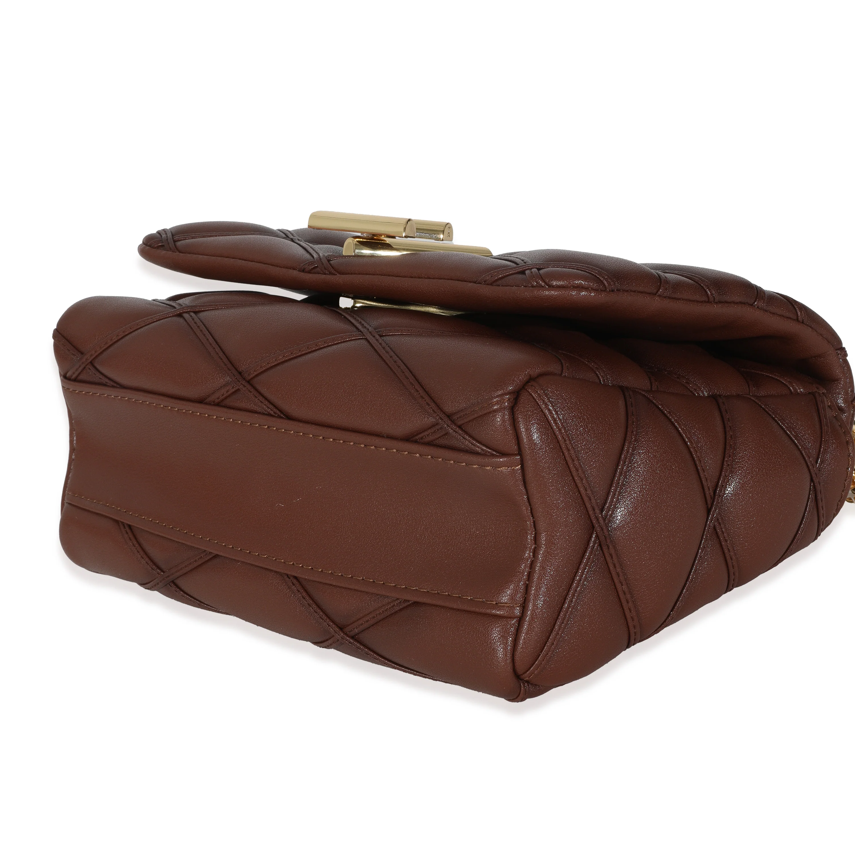 Tan Lambskin Malletage GO-14 MM Top Handle - Image 7