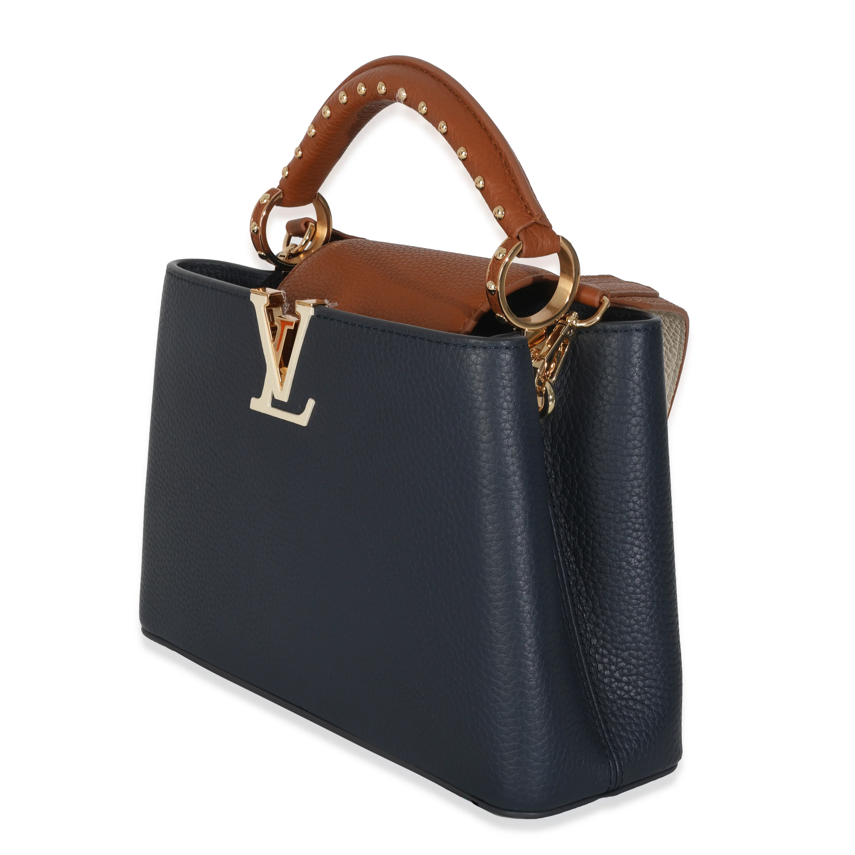 Bleu De France Blue Taurillon Studded Capucines BB - Image 2