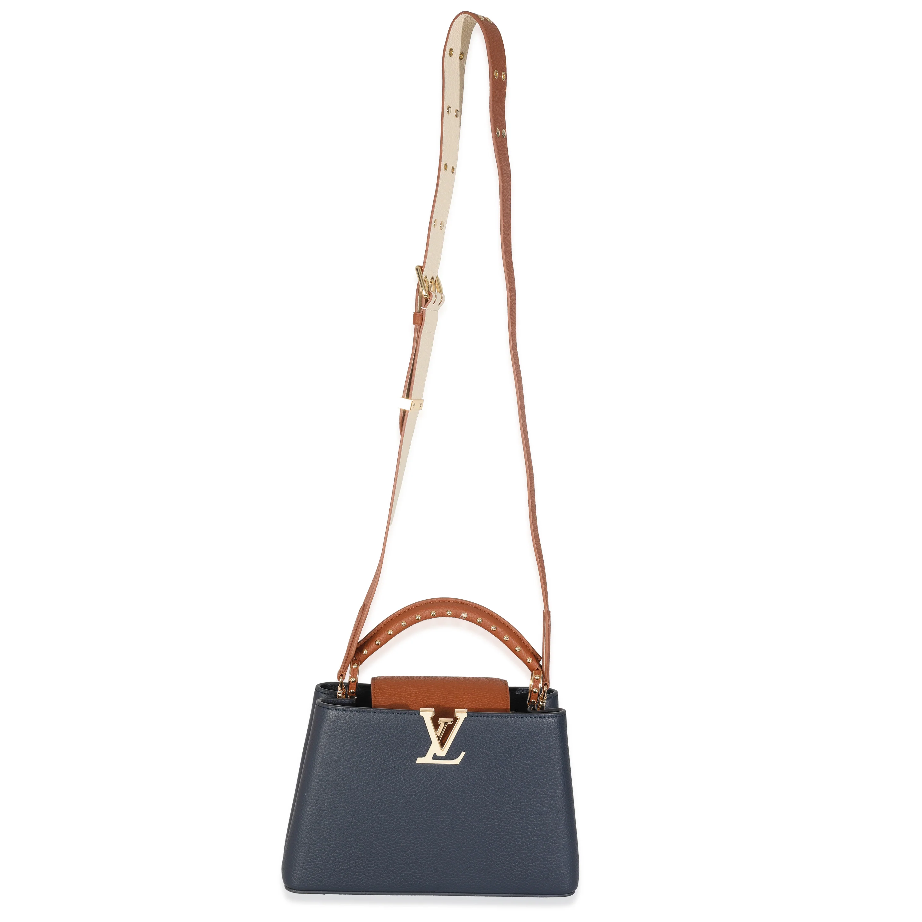Bleu De France Blue Taurillon Studded Capucines BB - Image 8