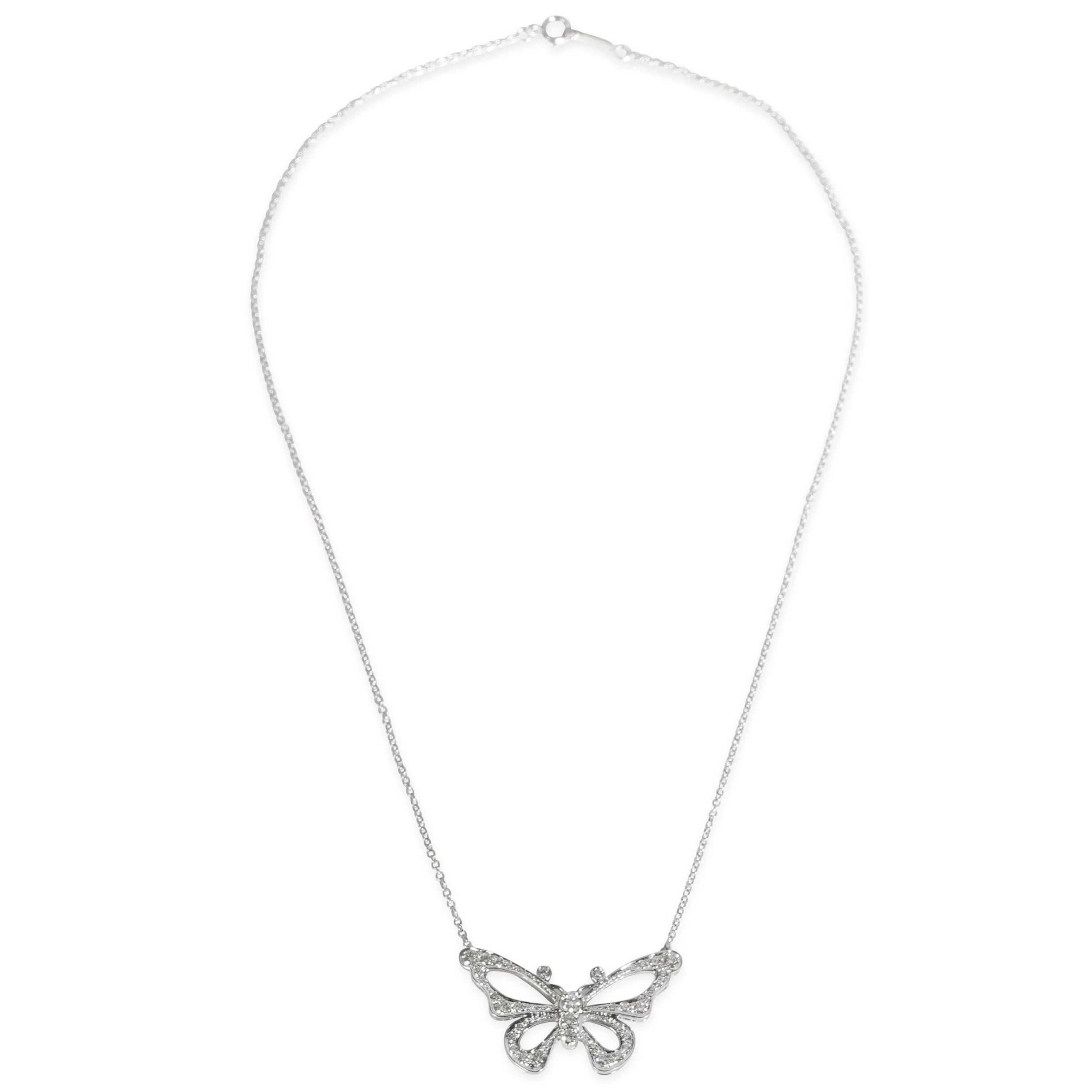 Platinum Diamond Butterfly Necklace - Image 2