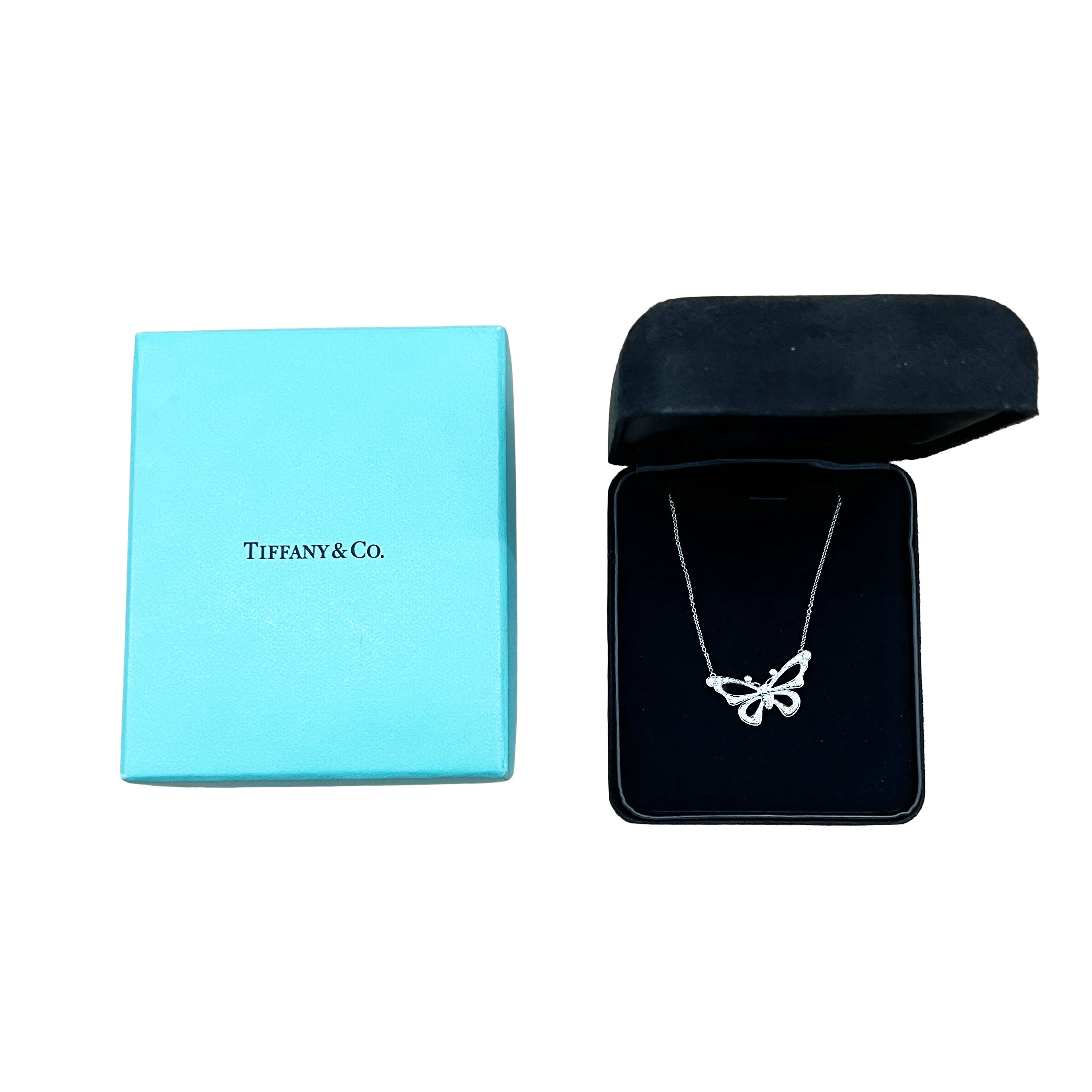 Platinum Diamond Butterfly Necklace - Image 4