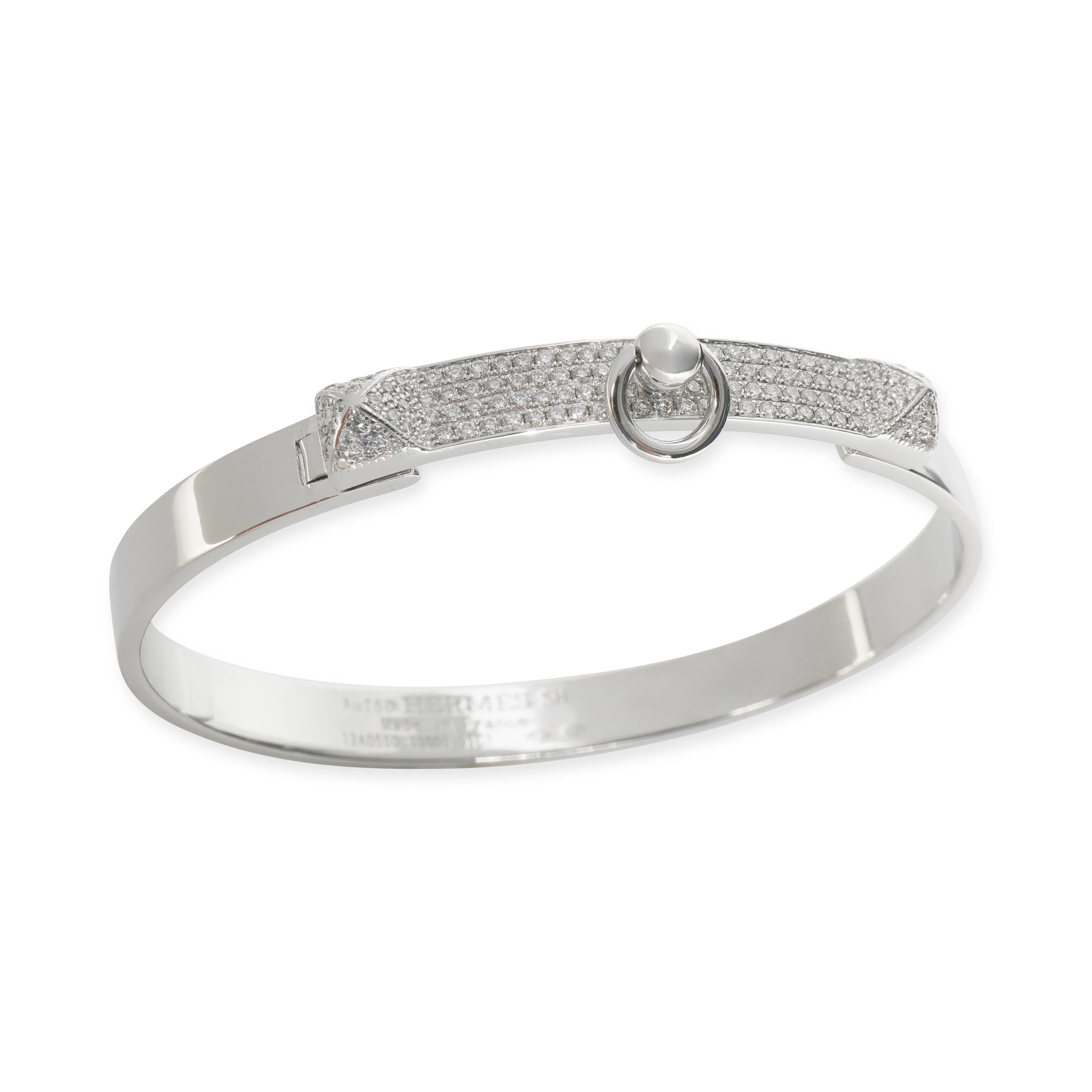 White Gold Diamond Collier de Chien Bracelet - Image 6