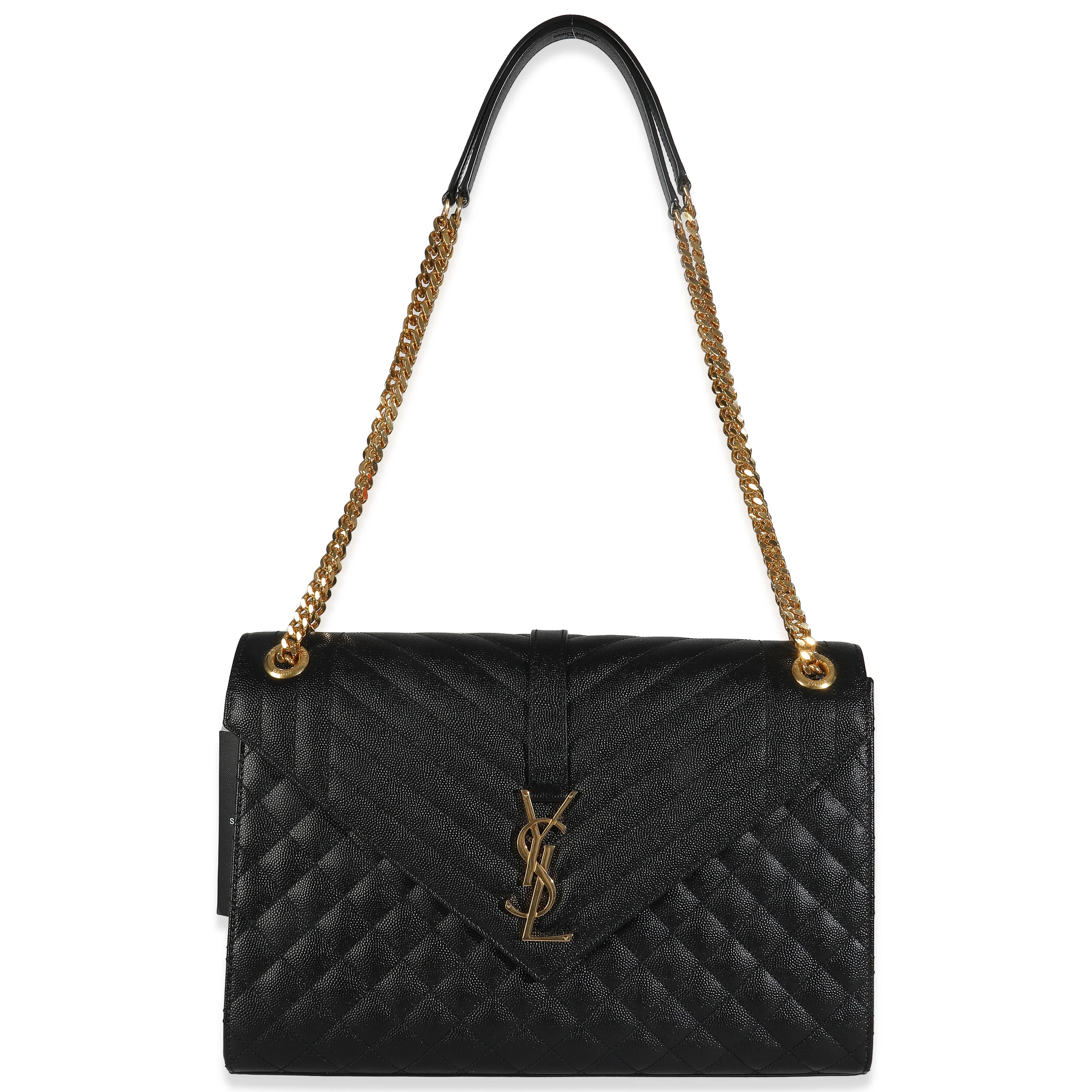 Black Grain De Poudre Mixed Matelasse Large Triquilt Satchel - Image 8