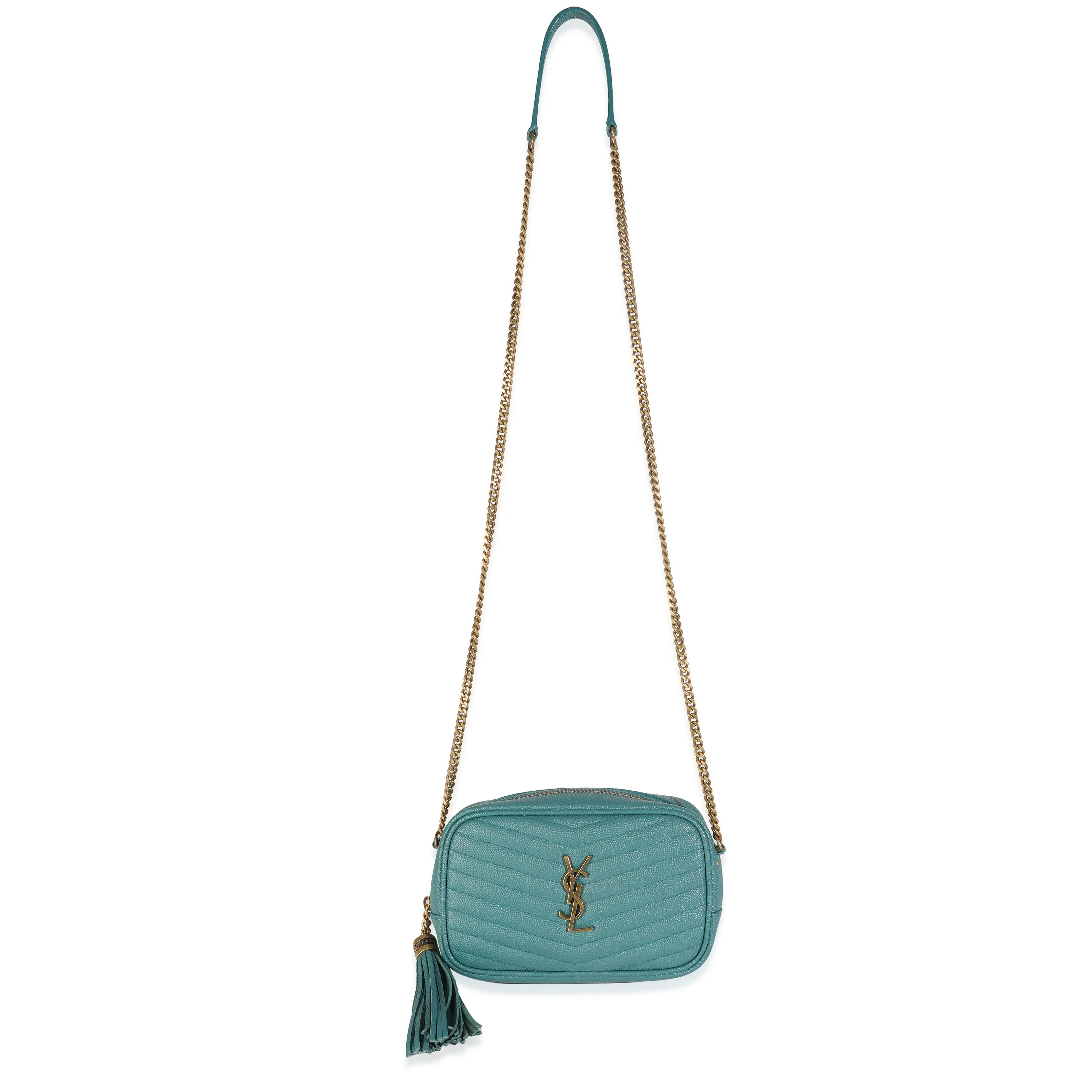 Blue Vert Grain De Poudre Matelasse Monogram Mini Lou Camera Bag - Image 8