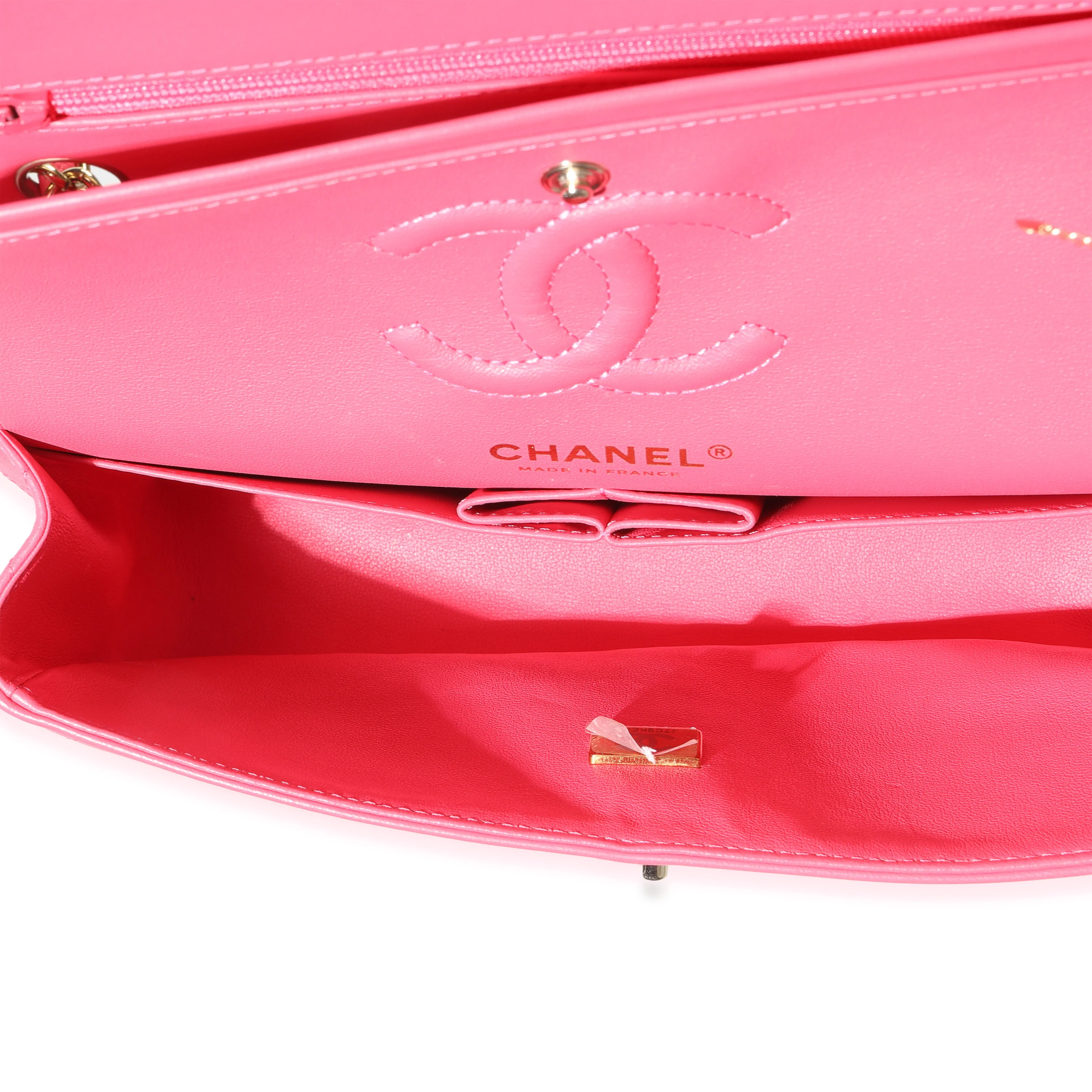 Pink Quilted Lambskin Small Classic Double Flap Bag - Image 8