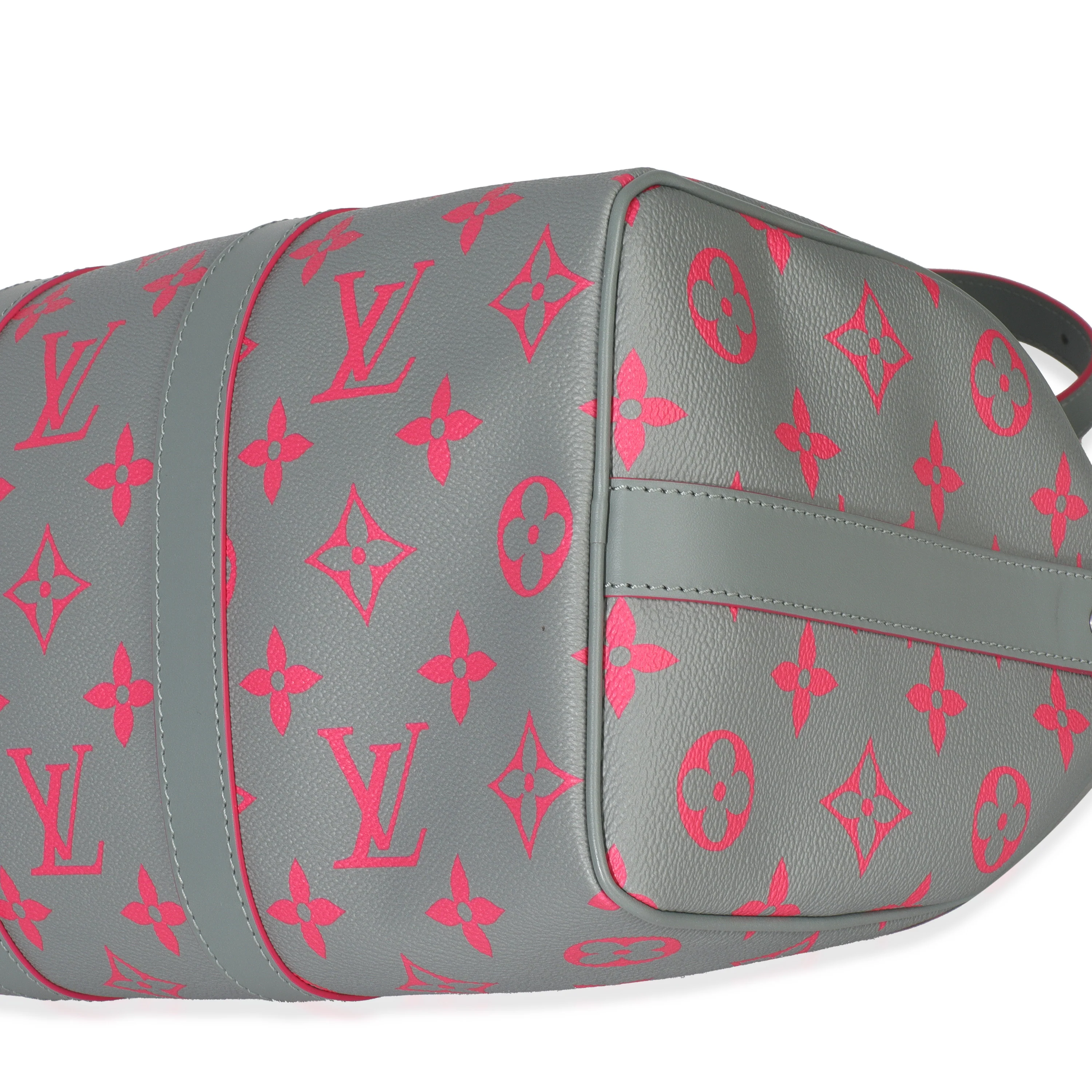 Grey Pink Monogram Glow Up Keepall Bandouliere 35 - Image 7