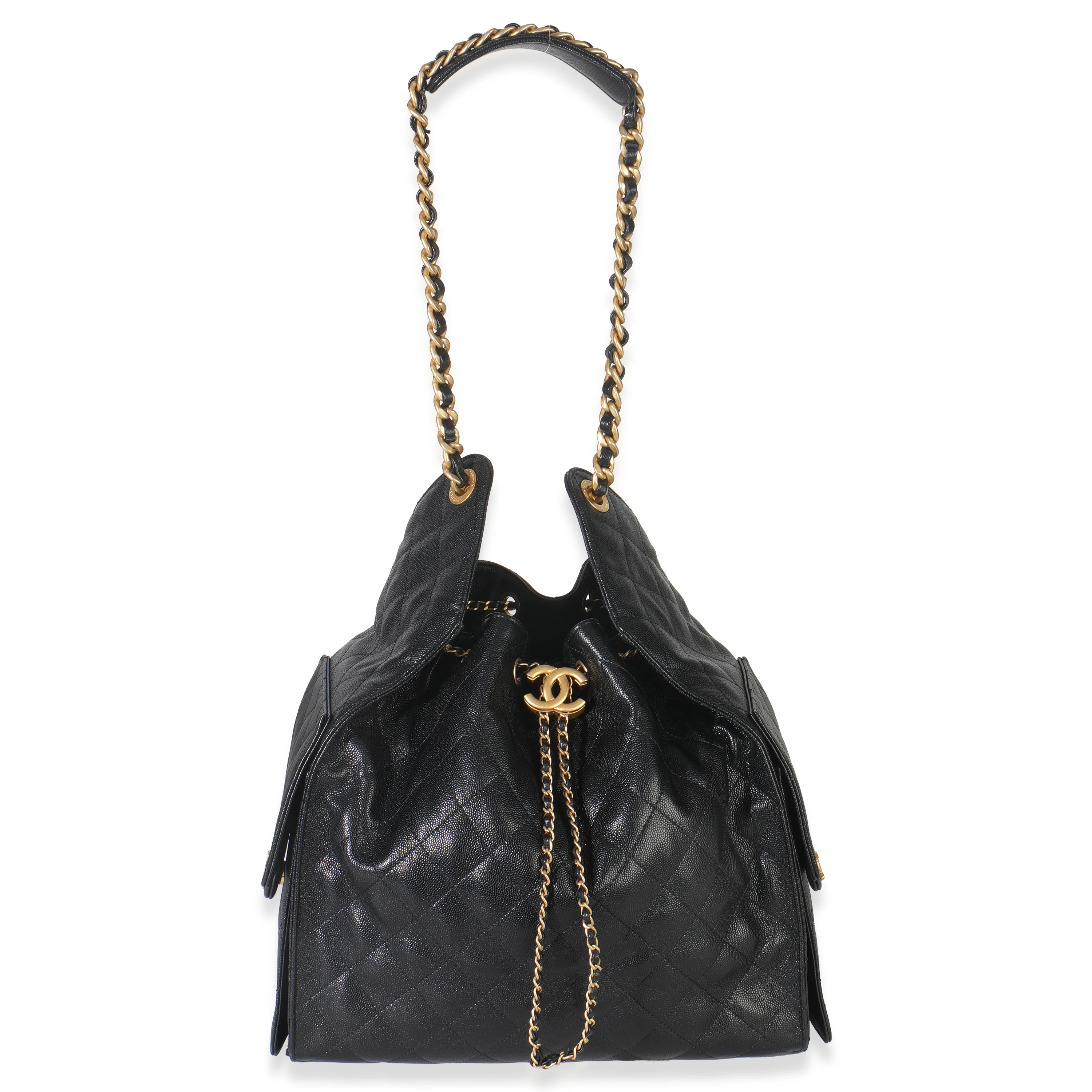Black Quilted Caviar Medium Chanel 25 Hobo Handbag - Image 8