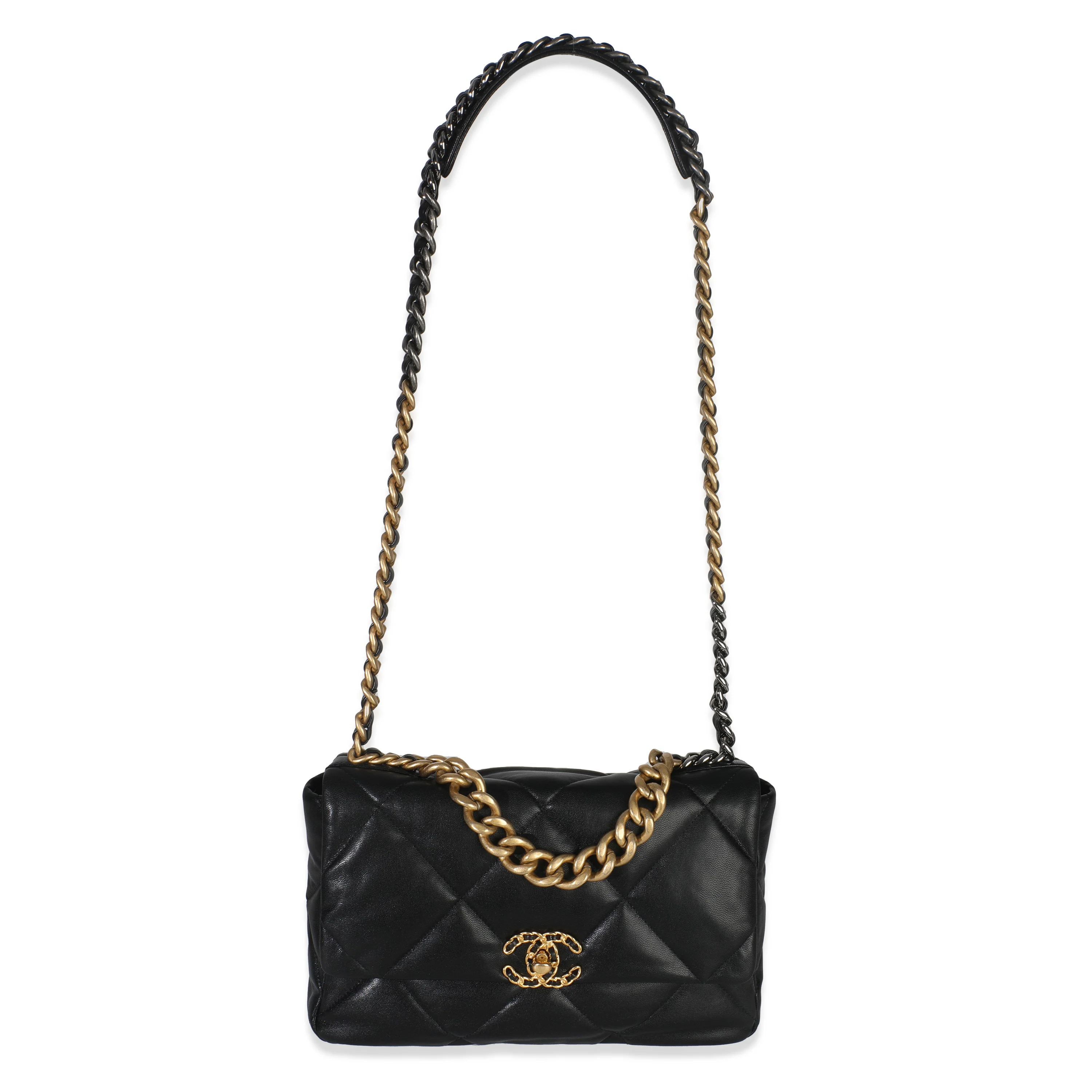 20A Black Quilted Lambskin Large Chanel 19 Flap Bag - Image 8