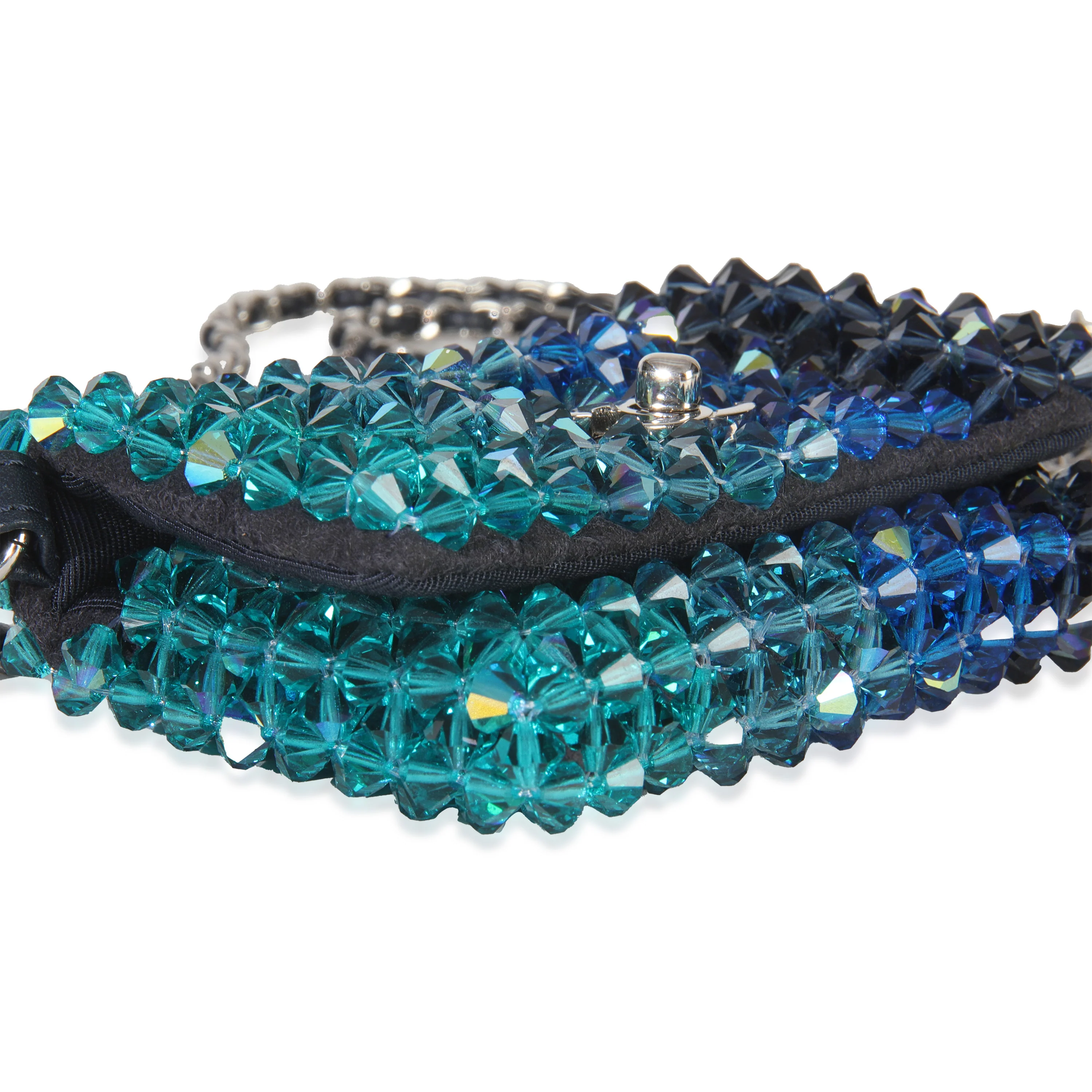 Blue Ombre Beaded Micro Clutch On Chain - Image 8
