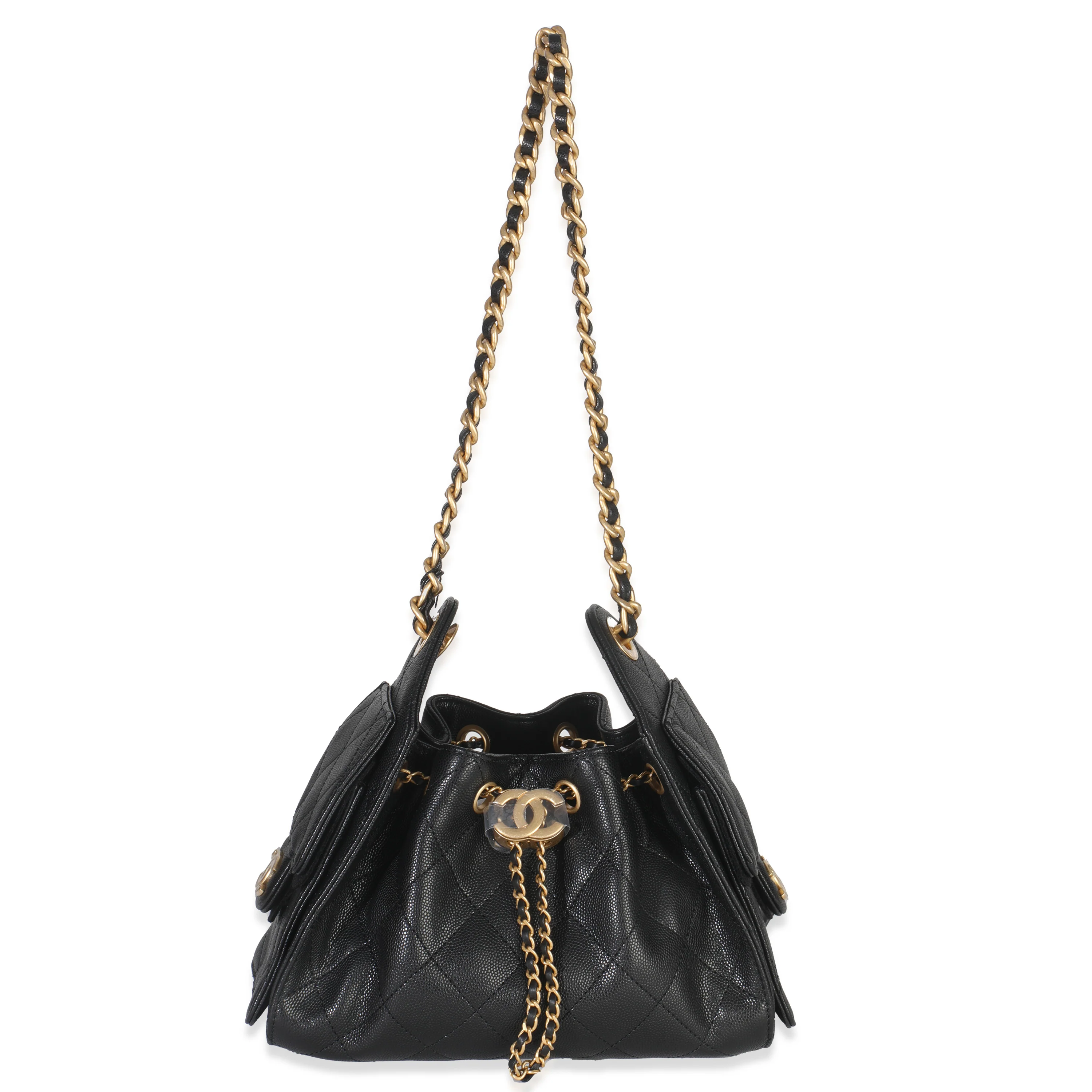 Black Quilted Caviar Mini Chanel 25 Hobo Handbag - Image 9