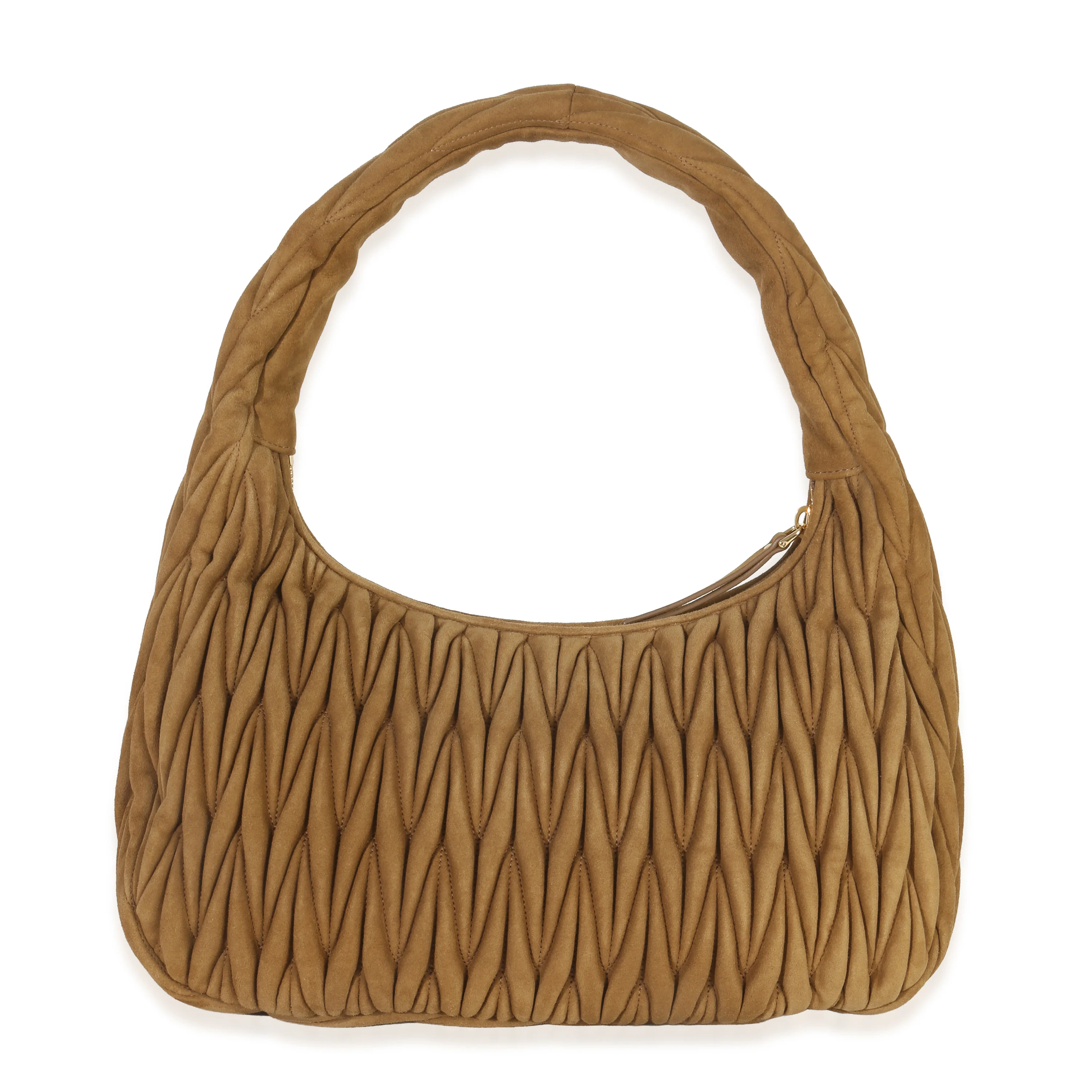 Brown Suede Matelasse Wander Hobo - Image 4