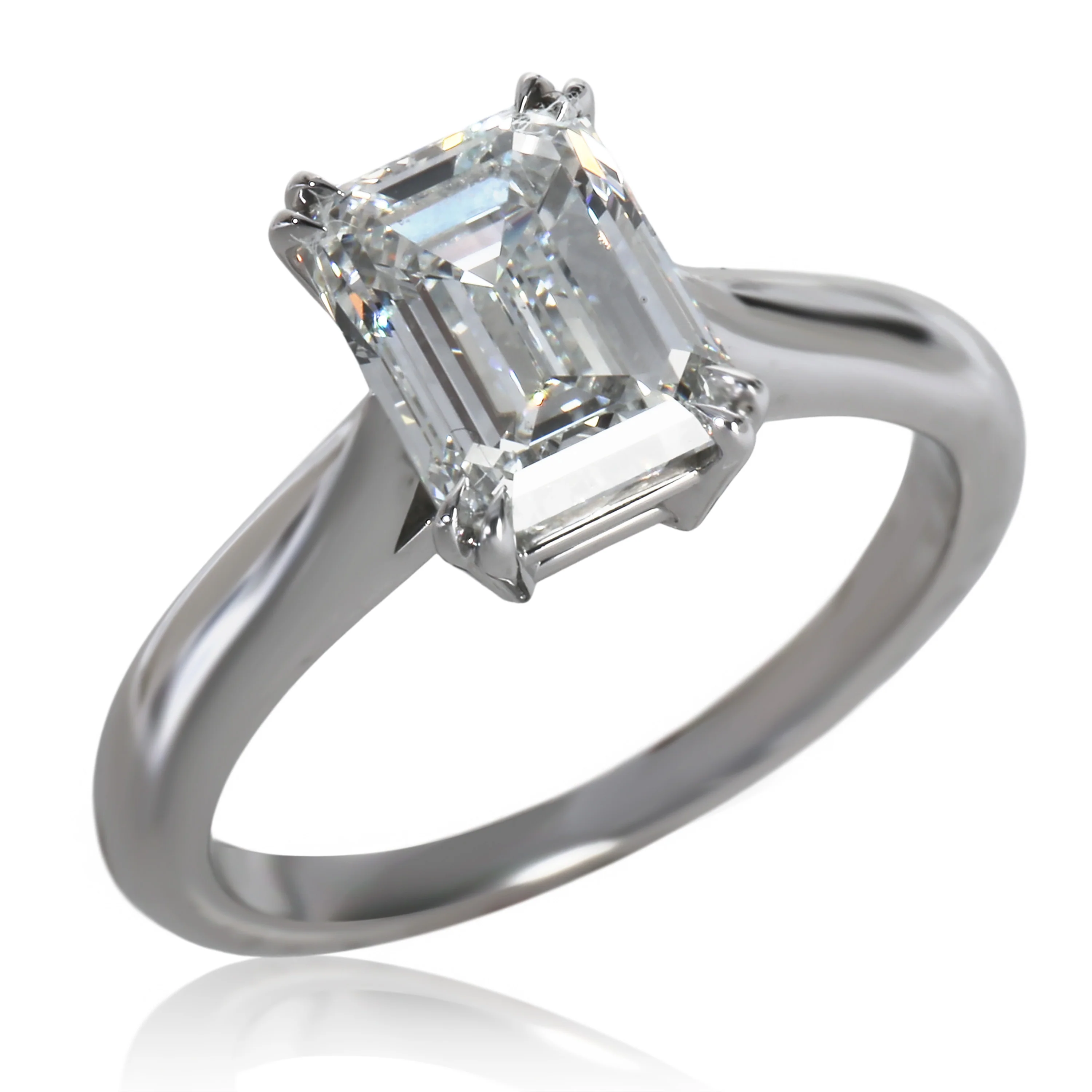 1.91 ct Emerald Diamond Solitaire Engagement Ring - Image 4