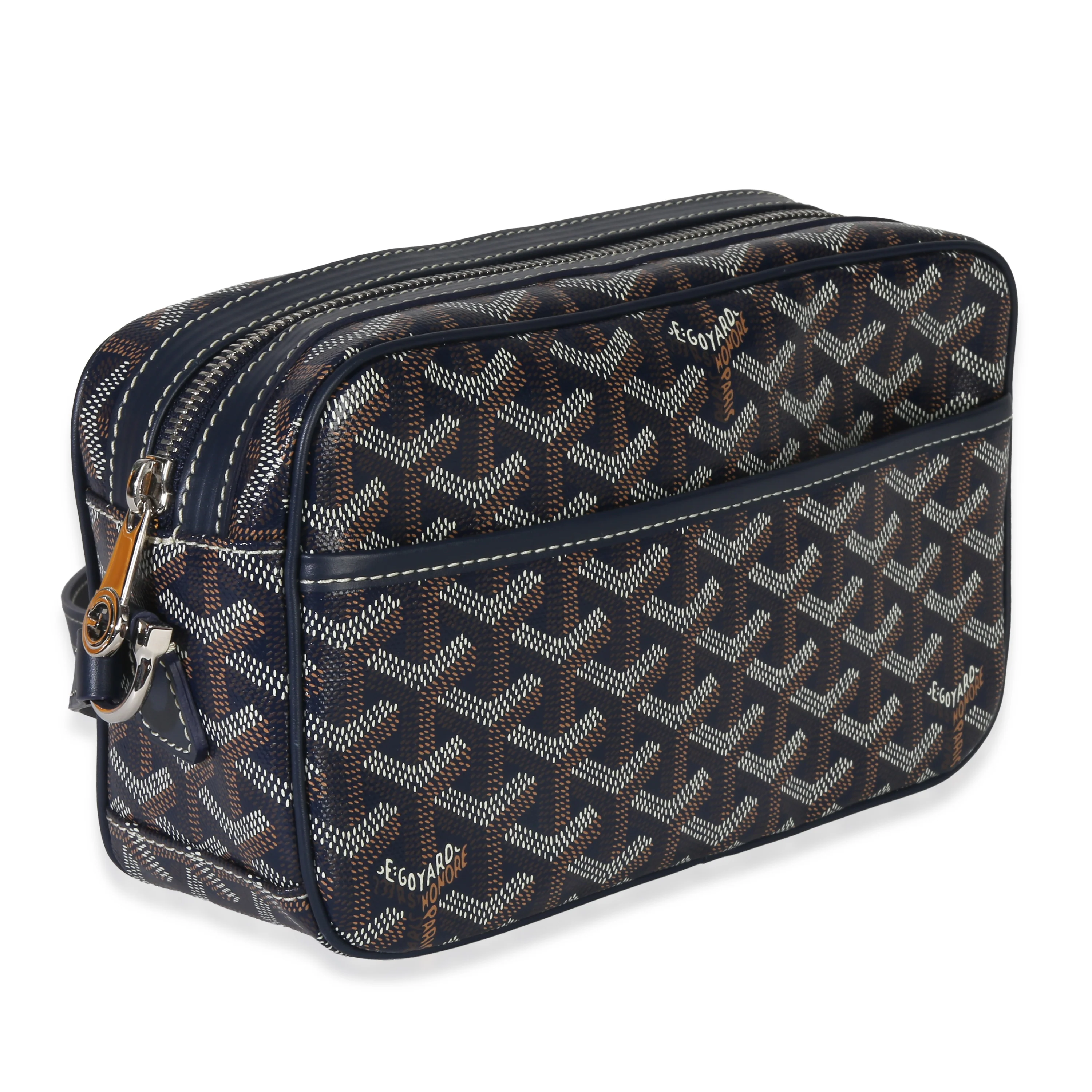 Navy Goyardine Canvas Sac Cap Vert - Image 4
