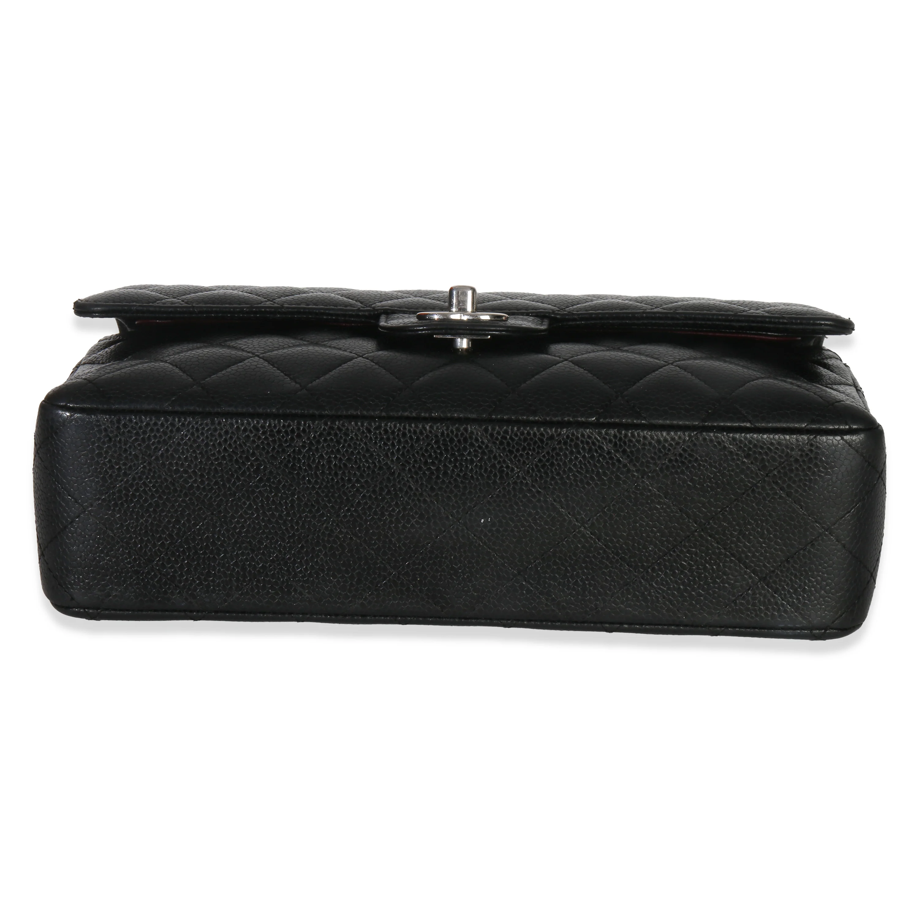 Black Quilted Caviar Medium Classic Double Flap Handbag - Image 5