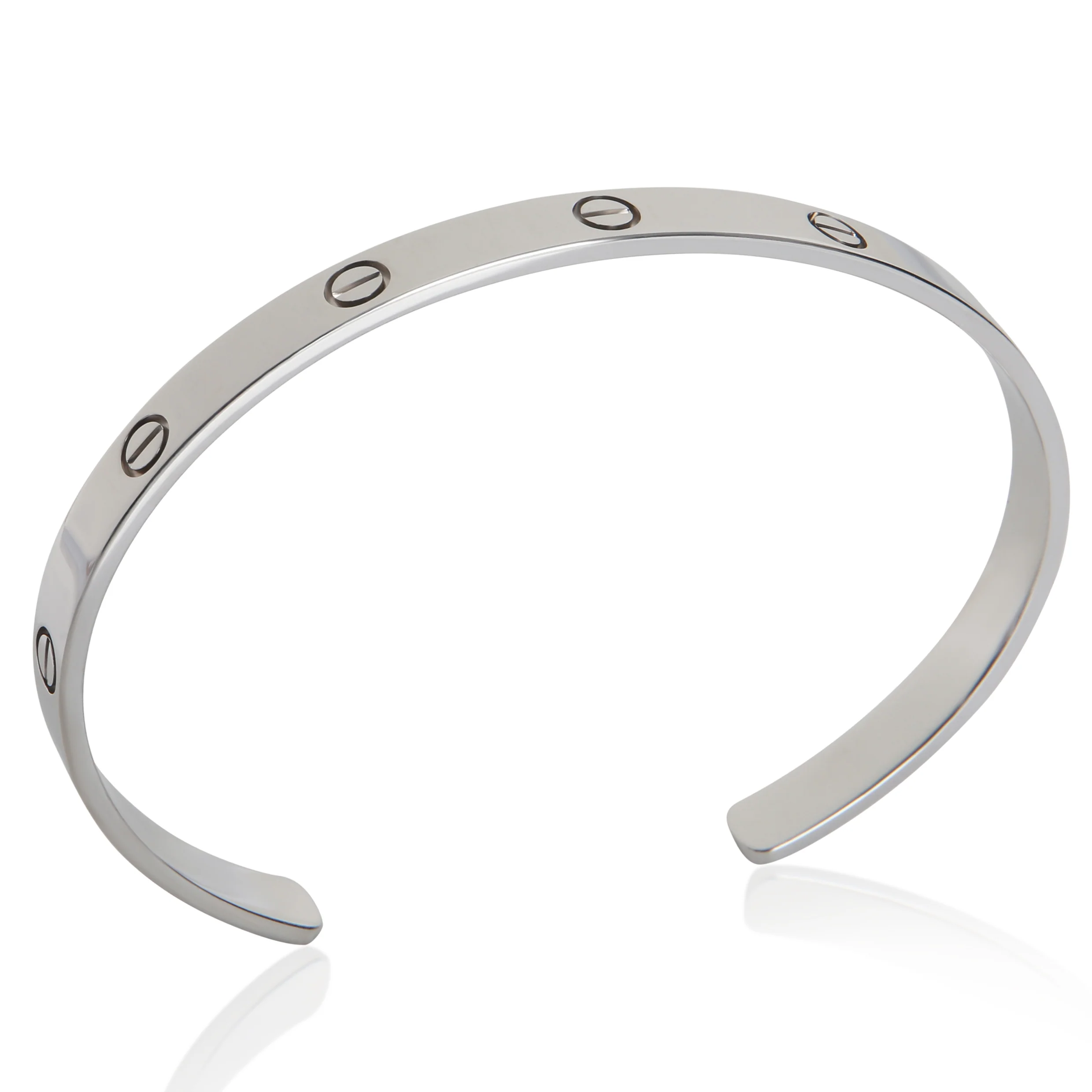 White Gold Love Cuff Bracelet - Image 4