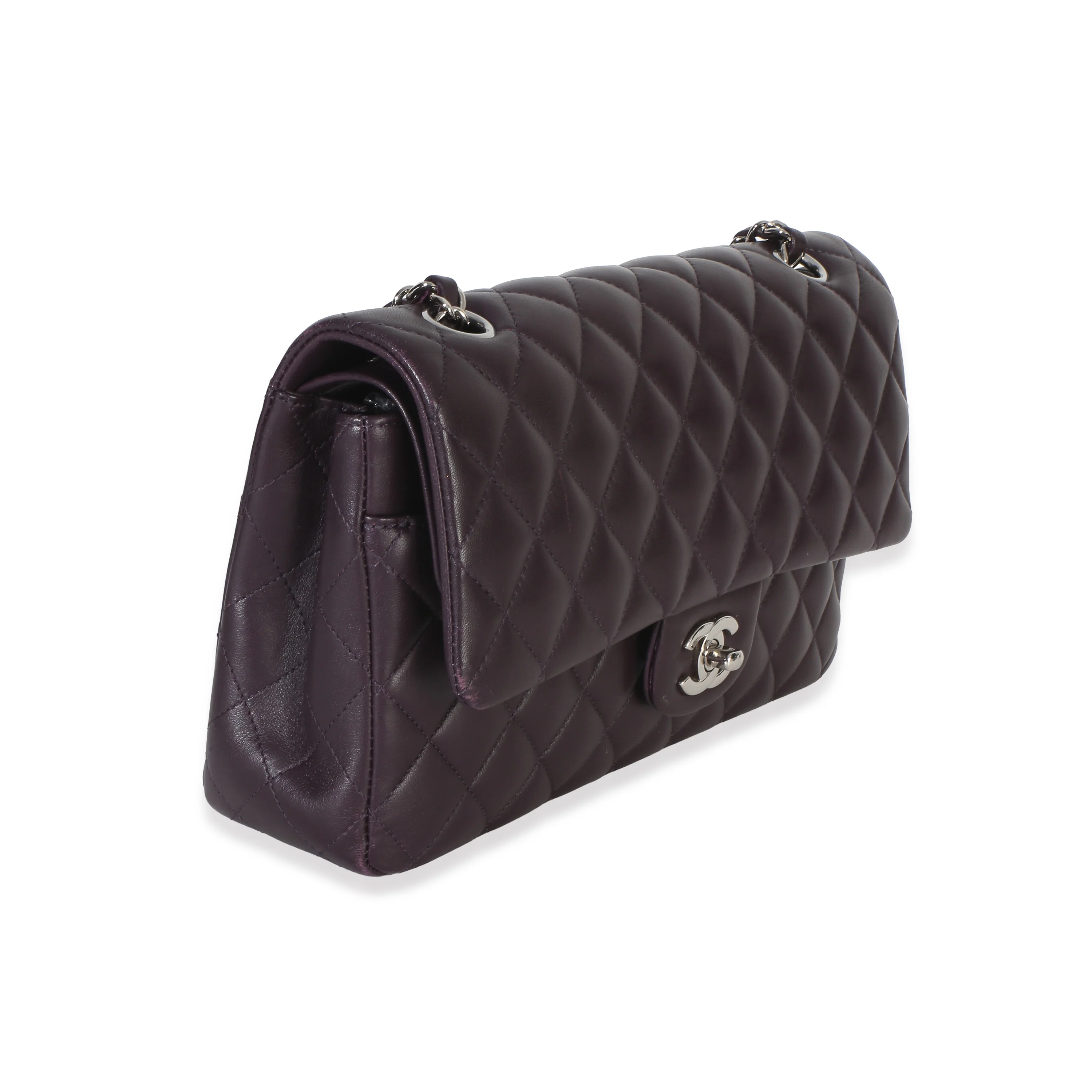 Purple Quilted Lambskin Medium Classic Double Flap Bag - Image 3
