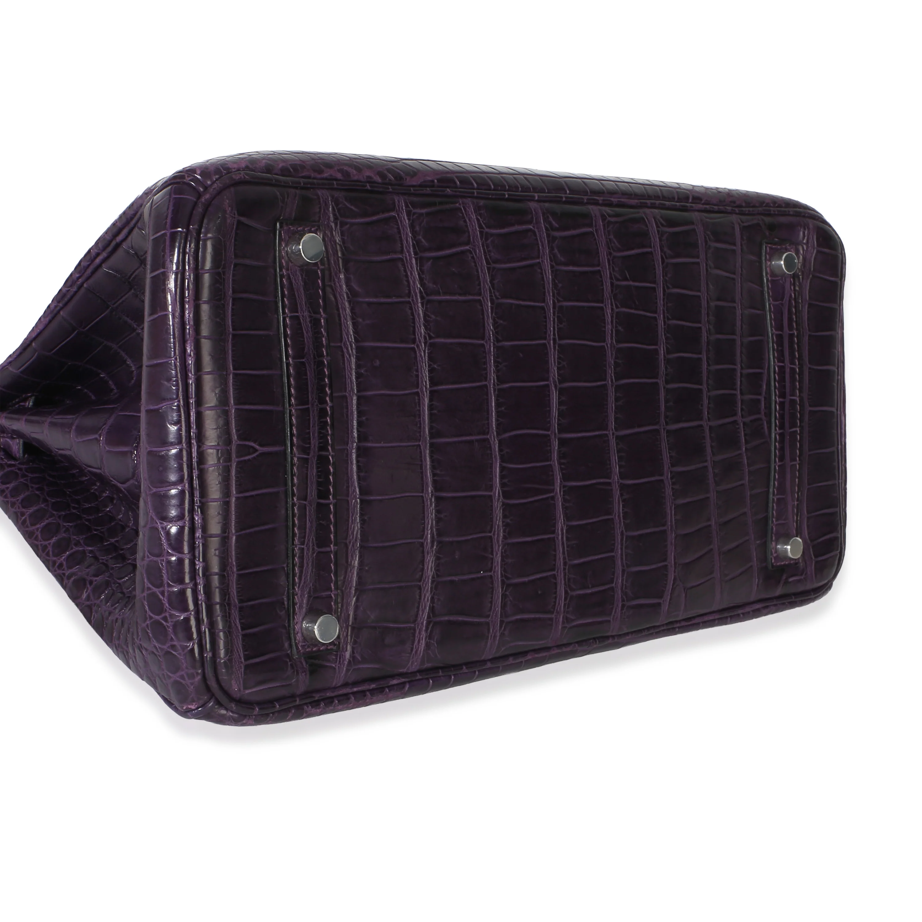 Amethyst Matte Niloticus Crocodile Birkin 35 PHW - Image 6