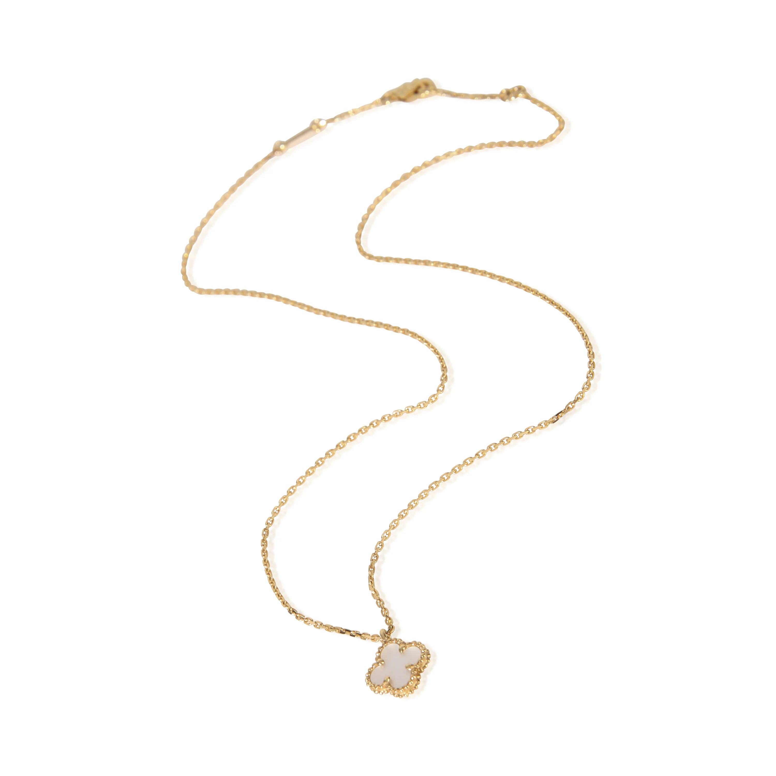 Yellow Gold Mother Of Pearl Sweet Alhambra Pendant - Image 3