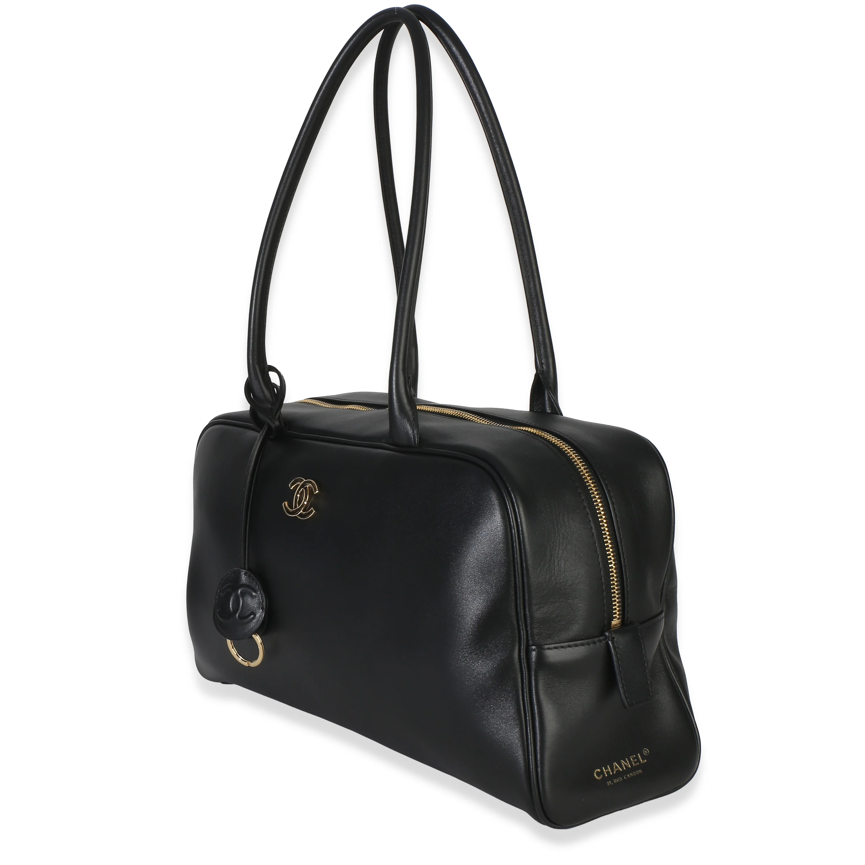 26P Black Calfskin Large Bowling Bag - Image 2