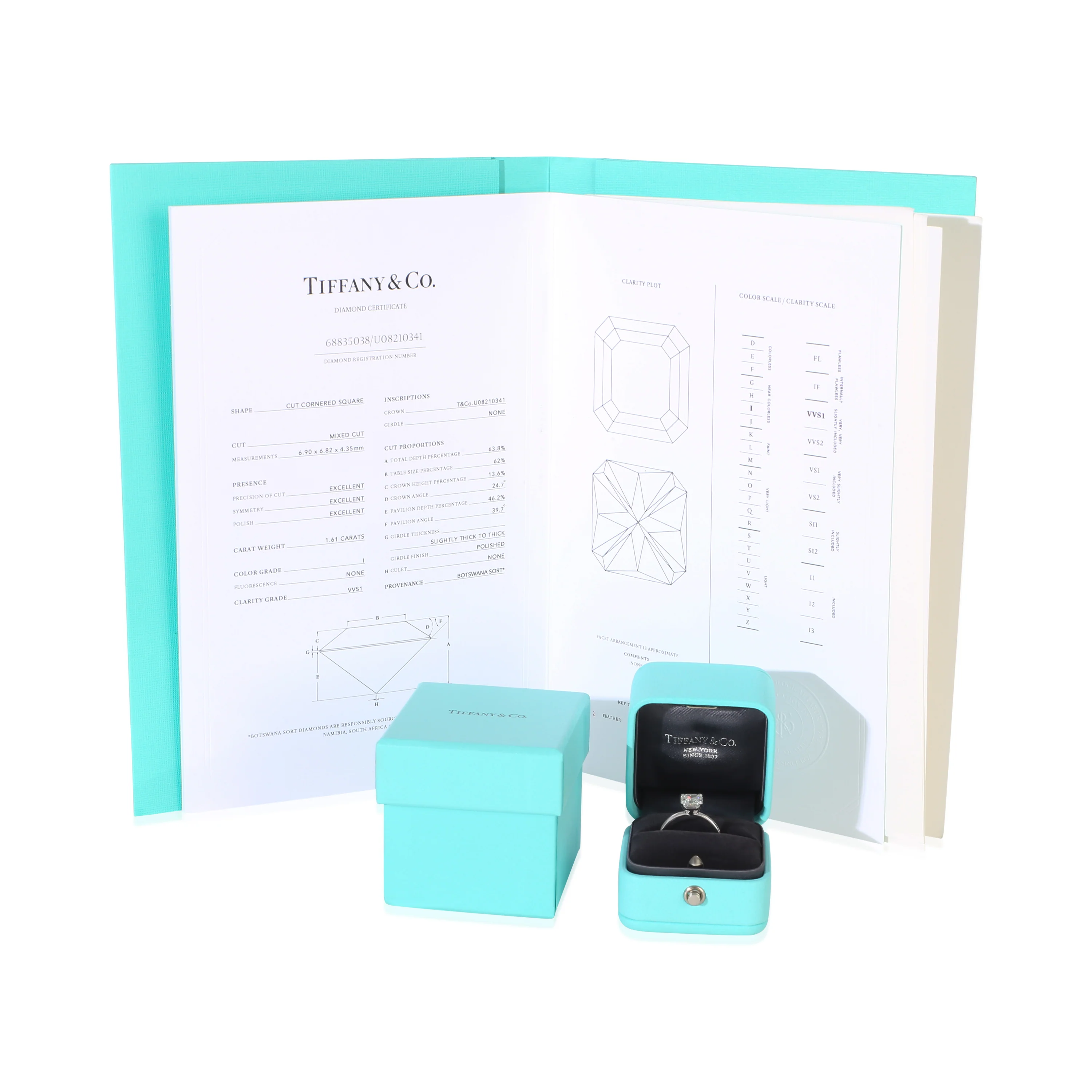 1.61 ct Square Diamond Tiffany True Engagem - Image 8