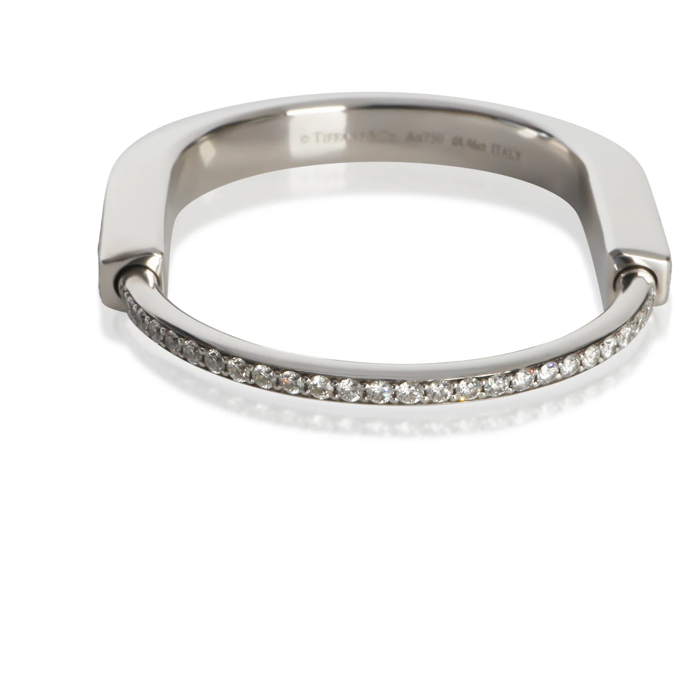 White Gold Diamond Lock Bracelet - Image 3