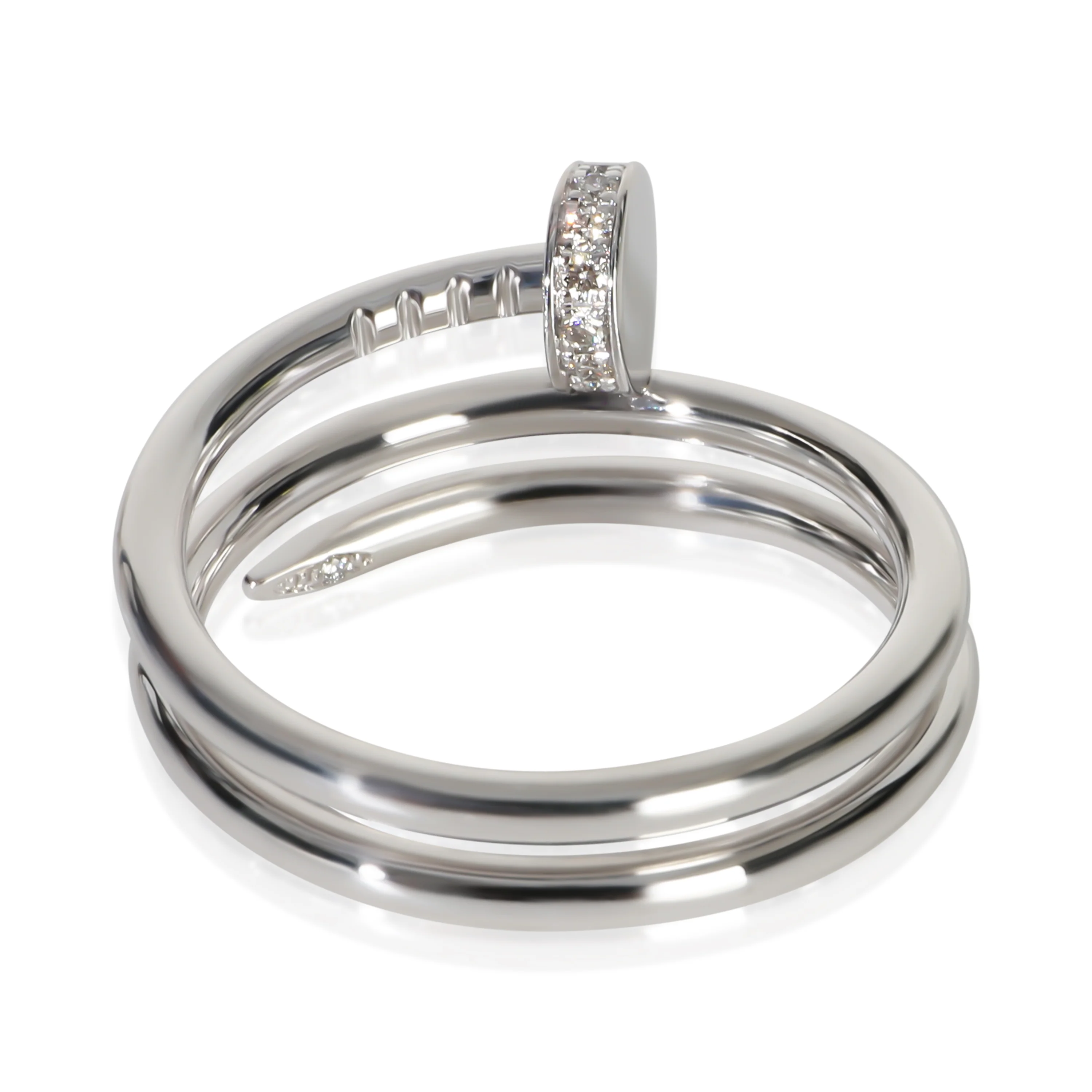 White Gold Diamond Small Model Juste Un Clou Double Ring - Image 3