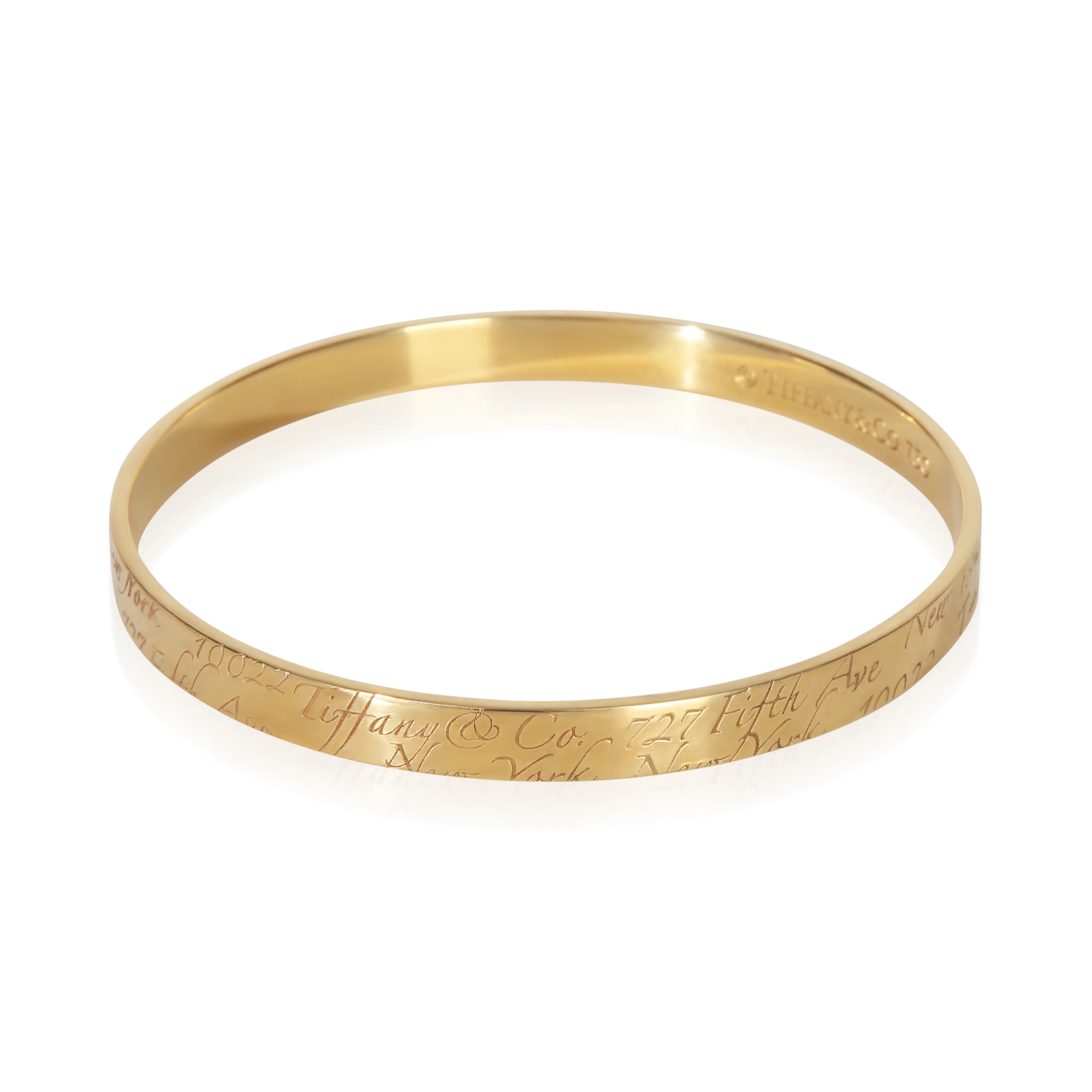 Yellow Gold Notes Bangle Bracelet - Image 2